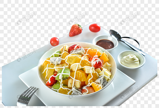 سلطة فواكه (عسل+قشطة+مكسرات)	